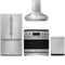Gordon Ramsay by Thor Kitchen 4-Piece Appliance Package - 36-Inch Induction Range, Counter-Depth Refrigerator, Wall Mount Hood, & Dishwasher in Stainless Steel