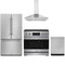 Gordon Ramsay by Thor Kitchen 4-Piece Appliance Package - 36-Inch Induction Range, Counter-Depth Refrigerator, Wall Mount Hood, & Dishwasher in Stainless Steel