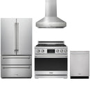 Stainless steel Thor Kitchen appliance package with 36-inch range, range hood, french door refrigerator, dishwasher