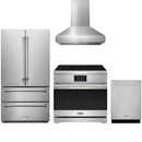 Stainless steel Thor Kitchen appliance package with 36-inch range, range hood, french door refrigerator, dishwasher