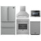Forno 5-Piece Appliance Package - 30-Inch Electric Range, Wall Mount Range Hood, 36-Inch Refrigerator, Dishwasher, and 24-Inch Microwave Drawer in Stainless Steel