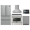 Forno 5-Piece Appliance Package - 36-Inch Electric Range, Wall Mount Range Hood, 36-Inch Refrigerator, Dishwasher, and 24-Inch Microwave Drawer in Stainless Steel