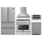 Forno 5-Piece Appliance Package - 36-Inch Electric Range, Wall Mount Range Hood, 36-Inch Refrigerator, Dishwasher, and 30-Inch Microwave Drawer in Stainless Steel
