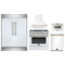 Forno 5-Piece Appliance Package - 36-Inch Electric Range, Wall Mount Range Hood, 60-Inch Refrigerator, Dishwasher, and 24-Inch Microwave Drawer in White with Antique Brass Handle