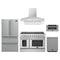 Forno 5-Piece Appliance Package - 48-Inch Electric Range, Wall Mount Range Hood, 36-Inch Refrigerator, Dishwasher, and 30-Inch Microwave Drawer in Stainless Steel