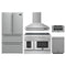 Forno 5-Piece Appliance Package - 48-Inch Electric Range, Wall Mount Range Hood, 36-Inch Refrigerator, Dishwasher, and 30-Inch Microwave Drawer in Stainless Steel