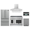 Forno 5-Piece Appliance Package - 48-Inch Electric Range, Wall Mount Range Hood, 36-Inch Refrigerator, Dishwasher, and 30-Inch Microwave Oven in Stainless Steel