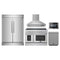 Forno 5-Piece Appliance Package - 48-Inch Electric Range, Wall Mount Range Hood, 60-Inch Refrigerator, Dishwasher, and 24-Inch Microwave Drawer in Stainless Steel