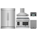 Forno 5-Piece Appliance Package - 48-Inch Electric Range, Wall Mount Range Hood, 60-Inch Refrigerator, Dishwasher, and 30-Inch Microwave Oven in Stainless Steel