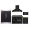 Forno 5-Piece Appliance Package - 48-Inch Electric Range, Wall Mount Range Hood, 60-Inch Refrigerator, Dishwasher, and 30-Inch Microwave Drawer in Black with Antique Brass Trim