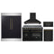 Forno 5-Piece Appliance Package - 48-Inch Electric Range, Wall Mount Range Hood, 60-Inch Refrigerator, Dishwasher, and 30-Inch Microwave Drawer in Black with Antique Brass Handle