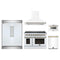 Forno 5-Piece Appliance Package - 48-Inch Electric Range, Wall Mount Range Hood, 60-Inch Refrigerator, Dishwasher, and 24-Inch Microwave Drawer in White with Antique Brass Trim