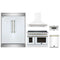 Forno 5-Piece Appliance Package - 48-Inch Electric Range, Wall Mount Range Hood, 60-Inch Refrigerator, Dishwasher, and 30-Inch Microwave Drawer in White with Antique Brass Handle