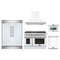 Forno 5-Piece Appliance Package - 48-Inch Electric Range, Wall Mount Range Hood, 60-Inch Refrigerator, Dishwasher, and 24-Inch Microwave Oven in White with Antique Brass Trim