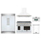 Forno 5-Piece Appliance Package - 48-Inch Electric Range, Wall Mount Range Hood, 60-Inch Refrigerator, Dishwasher, and 30-Inch Microwave Oven in White with Antique Brass Trim