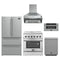 Forno 5-Piece Appliance Package - 30-Inch Electric Range, Wall Mount Range Hood, 36-Inch Refrigerator, Dishwasher, and 30-Inch Microwave Drawer in Stainless Steel