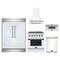 Forno 5-Piece Appliance Package - 30-Inch Electric Range, Wall Mount Range Hood, 60-Inch Refrigerator, Dishwasher, and 30-Inch Microwave Drawer in White with Antique Brass Trim