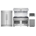 Forno 5-Piece Pro Appliance Package - 60-Inch Capriasca Gas Range, 60-Inch Pro-Style Refrigerator, Wall Mount Hood with Backsplash, 30-Inch Microwave Drawer, & 3-Rack Dishwasher in Stainless Steel