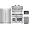 Forno 5-Piece Pro Appliance Package - 48-Inch Gas Range, 60-Inch Pro-Style Refrigerator, Wall Mount Hood with Backsplash, 24-Inch Microwave Oven, & 3-Rack Dishwasher in Stainless Steel