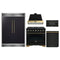 Forno 5-Piece Appliance Package - 36-Inch Dual Fuel Range, Wall Mount Range Hood, 60-Inch Convertible Refrigerator with Modern Grille Trim, Dishwasher, and 30-Inch Microwave Drawer in Black with Antique Brass Trim