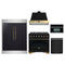 Forno 5-Piece Appliance Package - 36-Inch Dual Fuel Range, Wall Mount Range Hood, 60-Inch Convertible Refrigerator with Modern Trim, Dishwasher, and 30-Inch Microwave Oven in Black with Antique Brass Trim