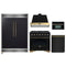 Forno 5-Piece Appliance Package - 36-Inch Dual Fuel Range, Wall Mount Range Hood, 60-Inch Convertible Refrigerator with Modern Grille Trim, Dishwasher, and 30-Inch Microwave Oven in Black with Antique Brass Handle