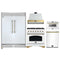 Forno 5-Piece Appliance Package - 36-Inch Antico Dual Fuel Range, Wall Mount Range Hood, 60-Inch Refrigerator, Dishwasher, & 24-Inch Microwave Drawer in White with Antique Brass Handle