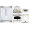 Forno 5-Piece Appliance Package - 36-Inch Antico Dual Fuel Range, Wall Mount Range Hood, 60-Inch Refrigerator, Dishwasher, & 30-Inch Microwave Drawer in White with Antique Brass Handle