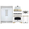 Forno 5-Piece Appliance Package - 36-Inch Antico Dual Fuel Range, Wall Mount Range Hood, 60-Inch Refrigerator, Dishwasher, & 30-Inch Microwave Drawer in White with Antique Brass Handle