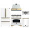 Forno Antico 5-Piece Appliance Package - 36-Inch Dual Fuel Range, 36-Inch Hood, 36-Inch Refrigerator, 24-Inch Dishwasher, & 30-Inch Microwave Drawer in White with Antique Brass Trim