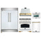 Forno 5-Piece Appliance Package - 36-Inch Antico Dual Fuel Range, Wall Mount Range Hood, 60-Inch Refrigerator, Dishwasher, & 24-Inch Microwave Oven in White with Antique Brass Handle