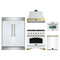 Forno 5-Piece Appliance Package - 36-Inch Antico Dual Fuel Range, Wall Mount Range Hood, 60-Inch Refrigerator, Dishwasher, & 24-Inch Microwave Oven in White with Antique Brass Trim