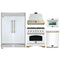 Forno 5-Piece Appliance Package - 36-Inch Antico Dual Fuel Range, Wall Mount Range Hood, 60-Inch Refrigerator, Dishwasher, & 24-Inch Microwave Oven in White with Antique Brass Handle