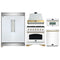 Forno 5-Piece Appliance Package - 36-Inch Antico Dual Fuel Range, Wall Mount Range Hood, 60-Inch Refrigerator, Dishwasher, & 30-Inch Microwave Oven in White with Antique Brass Handle