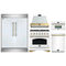Forno 5-Piece Appliance Package - 36-Inch Antico Dual Fuel Range, Wall Mount Range Hood, 60-Inch Refrigerator, Dishwasher, & 30-Inch Microwave Oven in White with Antique Brass Trim