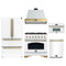 Forno Antico 5-Piece Appliance Package - 36-Inch Dual Fuel Range, 36-Inch Hood, 36-Inch Refrigerator, 24-Inch Dishwasher, & 30-Inch Microwave Oven in White with Antique Brass Trim