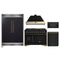 Forno 5-Piece Appliance Package - 48-Inch Dual Fuel Range, 60-Inch Convertible Refrigerator with Modern Grille Trim, Dishwasher, and 30-Inch Microwave Drawer in Black with Antique Brass Handle