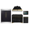 Forno 5-Piece Appliance Package - 48-Inch Dual Fuel Range, Hood, 60-Inch Convertible Refrigerator with Modern Trim, Dishwasher, and 24-Inch Microwave Oven in Black with Antique Brass Trim