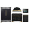 Forno 5-Piece Appliance Package - 48-Inch Dual Fuel Range, 60-Inch Convertible Refrigerator with Modern Grille Trim, Dishwasher, and 24-Inch Microwave Oven in Black with Antique Brass Handle