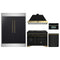 Forno 5-Piece Appliance Package - 48-Inch Dual Fuel Range, Hood, 60-Inch Convertible Refrigerator with Modern Trim, Dishwasher, and 30-Inch Microwave Oven in Black with Antique Brass Trim