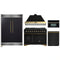 Forno 5-Piece Appliance Package - 48-Inch Dual Fuel Range, 60-Inch Convertible Refrigerator with Modern Grille Trim, Dishwasher, and 30-Inch Microwave Oven in Black with Antique Brass Handle