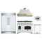 Forno 5-Piece Appliance Package - 48-Inch Dual Fuel Range, Wall Mount Range Hood, 60-Inch Refrigerator, Dishwasher, & 24-Inch Microwave Drawer in White with Antique Brass Trim