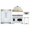 Forno 5-Piece Appliance Package - 48-Inch Antico Dual Fuel Range, Wall Mount Range Hood, 60-Inch Refrigerator, Dishwasher, & 30-Inch Microwave Drawer in White with Antique Brass Trim