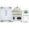 Forno 5-Piece Appliance Package - 48-Inch Antico Dual Fuel Range, Wall Mount Range Hood, 60-Inch Refrigerator, Dishwasher, & 24-Inch Microwave Oven in White with Antique Brass Trim