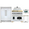 Forno 5-Piece Appliance Package - 48-Inch Antico Dual Fuel Range, Wall Mount Range Hood, 60-Inch Refrigerator, Dishwasher, & 24-Inch Microwave Oven in White with Antique Brass Handle