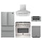 Forno 5-Piece Appliance Package - 36-Inch Dual Fuel Range, Wall Mount Range Hood, 36-Inch Refrigerator, Dishwasher, and 30-Inch Microwave Drawer in Stainless Steel