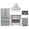 Forno 5-Piece Appliance Package - 36-Inch Dual Fuel Range, Wall Mount Range Hood, 36-Inch Refrigerator, Dishwasher, and 30-Inch Microwave Oven in Stainless Steel