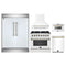 Forno 5-Piece Appliance Package - 36-Inch Dual Fuel Range, Wall Mount Range Hood, 60-Inch Refrigerator, Dishwasher, and 24-Inch Microwave Drawer in White with Antique Brass Handle