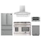 Forno 5-Piece Appliance Package - 48-Inch Dual Fuel Range, Wall Mount Range Hood, 36-Inch Refrigerator, Dishwasher, and 30-Inch Microwave Drawer in Stainless Steel
