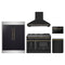 Forno 5-Piece Appliance Package - 48-Inch Dual Fuel Range, Wall Mount Range Hood, 60-Inch Refrigerator, Dishwasher, and 24-Inch Microwave Drawer in Black with Antique Brass Trim